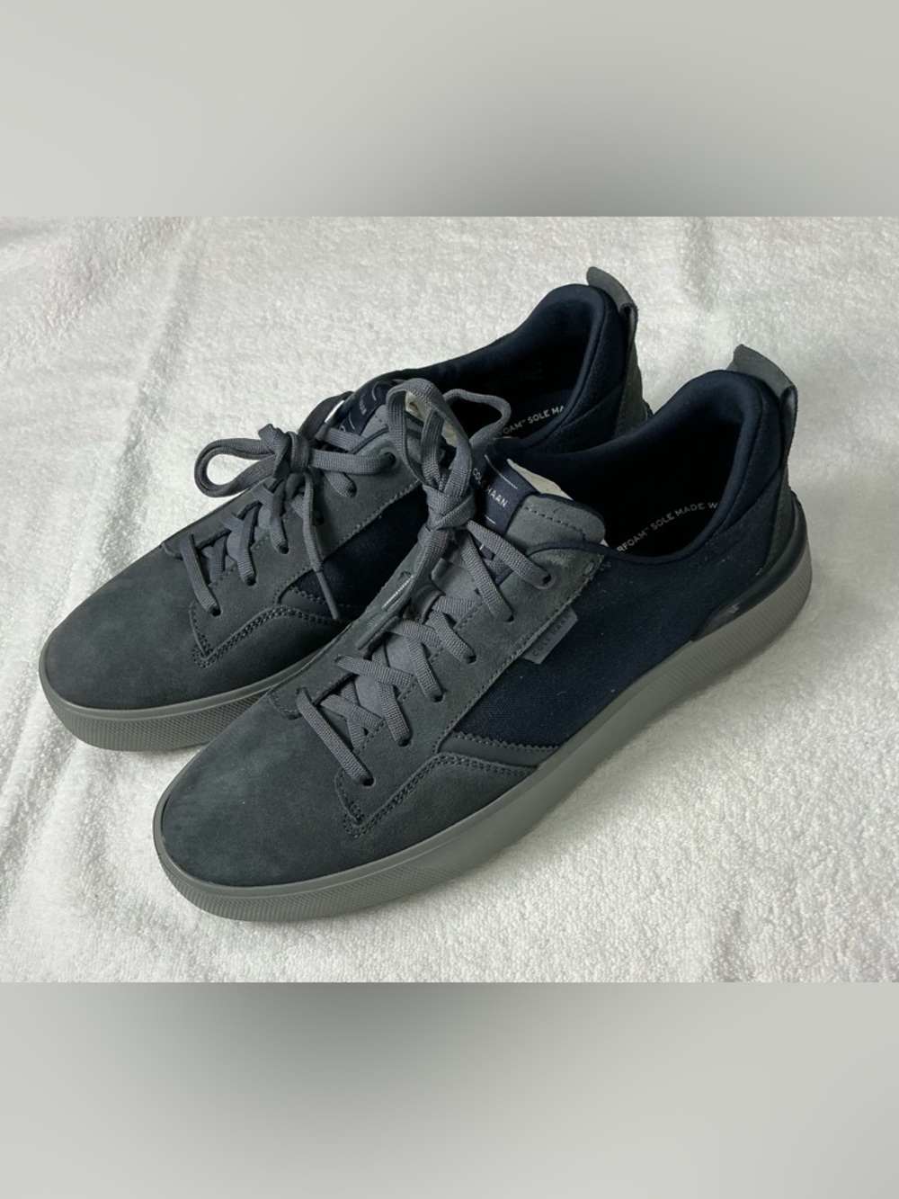 Cole Haan Men’s Dark Gray Suede & Textile Low-Top Sneakers